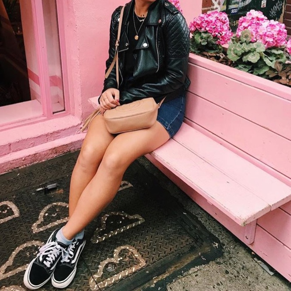 Black faux leather jacket forever 21